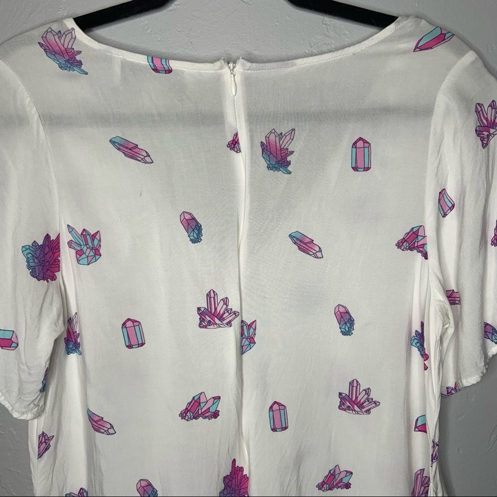 Sz Small Wildfox White Neon Purple Crystal Romper - Picture 6 of 12